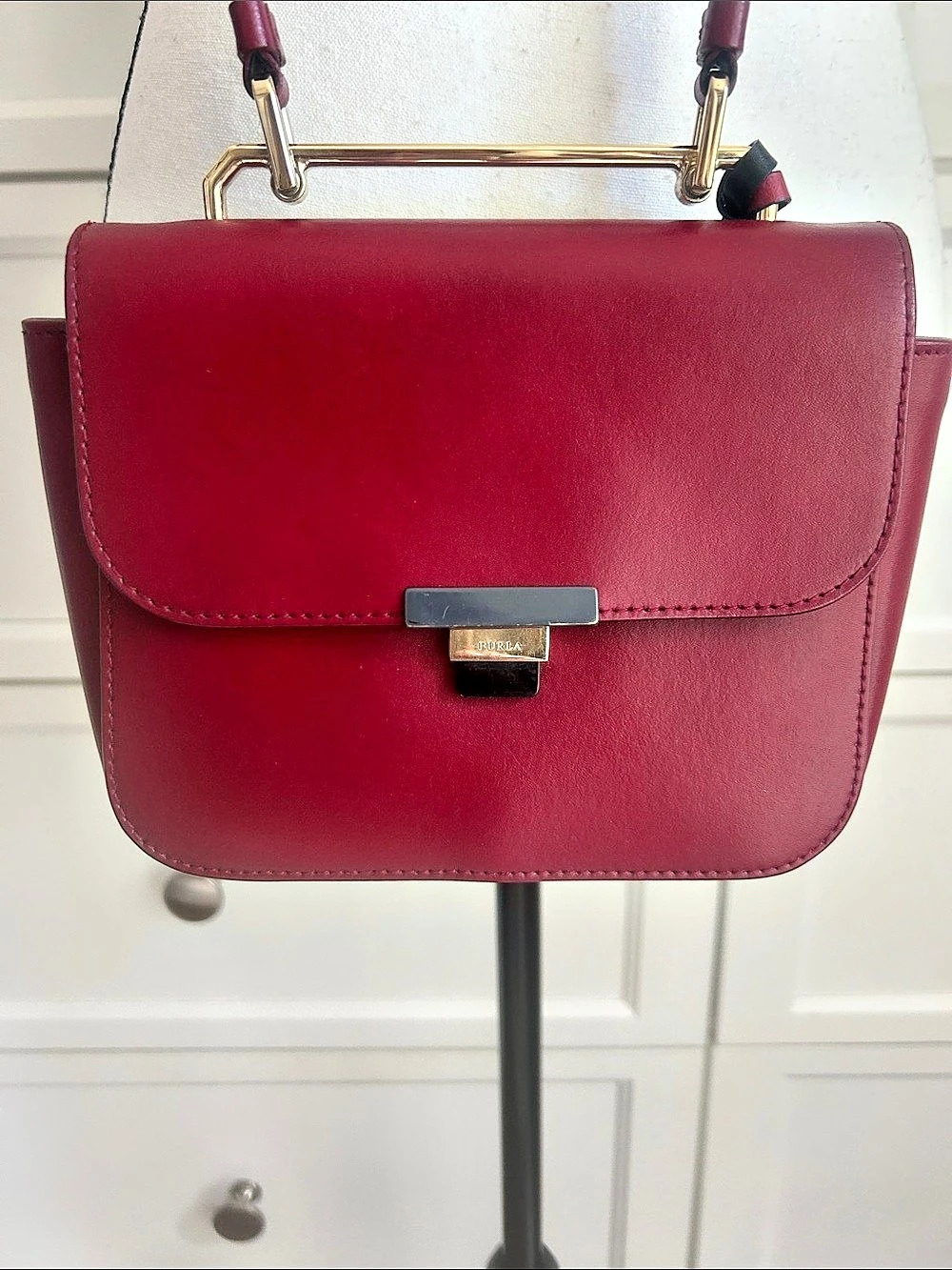 Furla Structured Crossbody in Red Like New